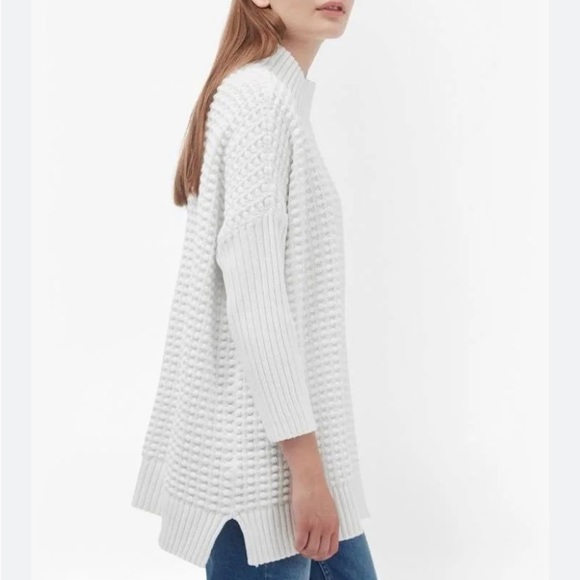 French Connection | Sweaters | French Connection Mozart Popcorn High Neck  Ribbed Sweater Top Winter White Nwt M | Poshmark